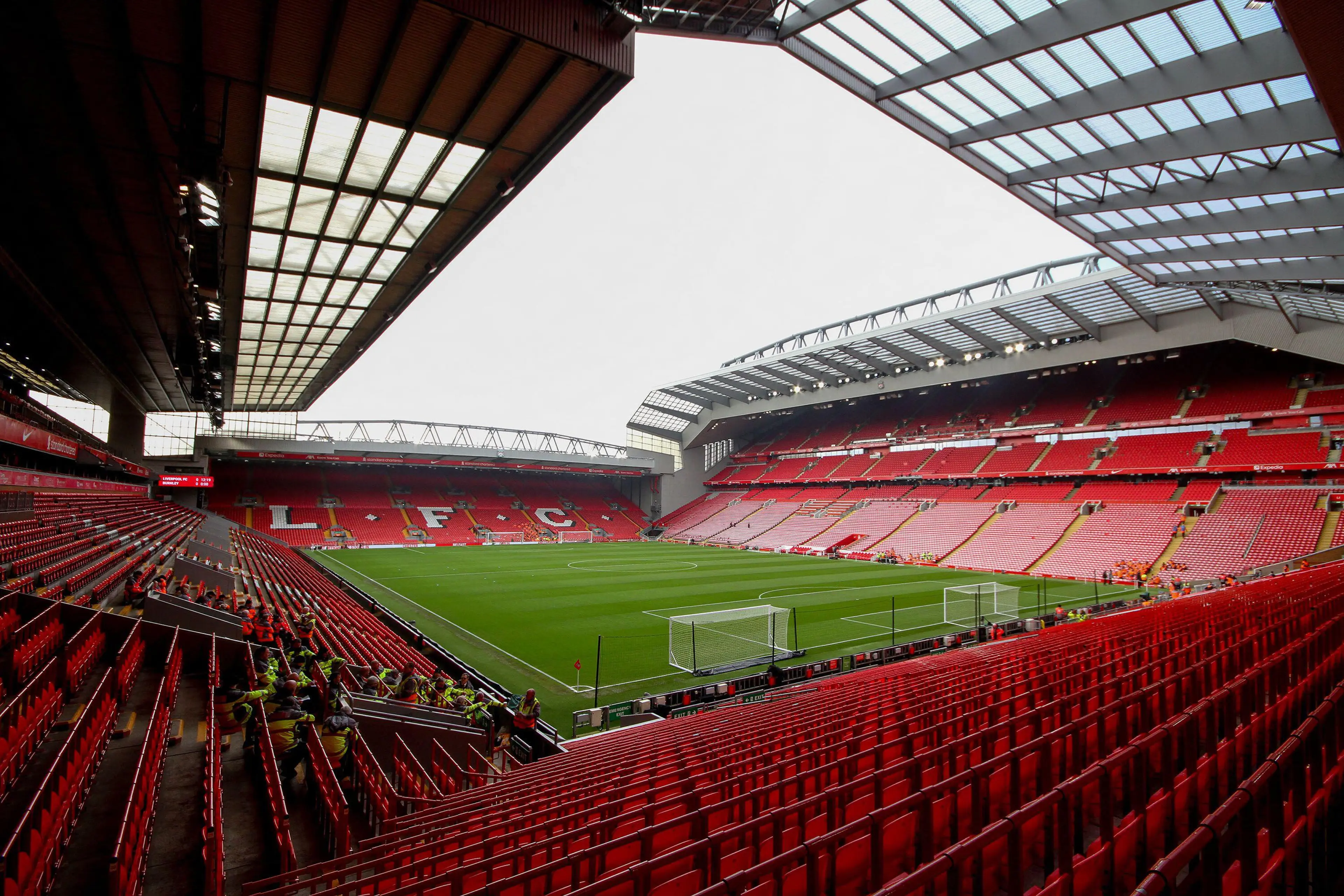 Anfield Road, das Heimstadion des FC Liverpool, vor dem EFL-Cup-Duell gegen Chelsea